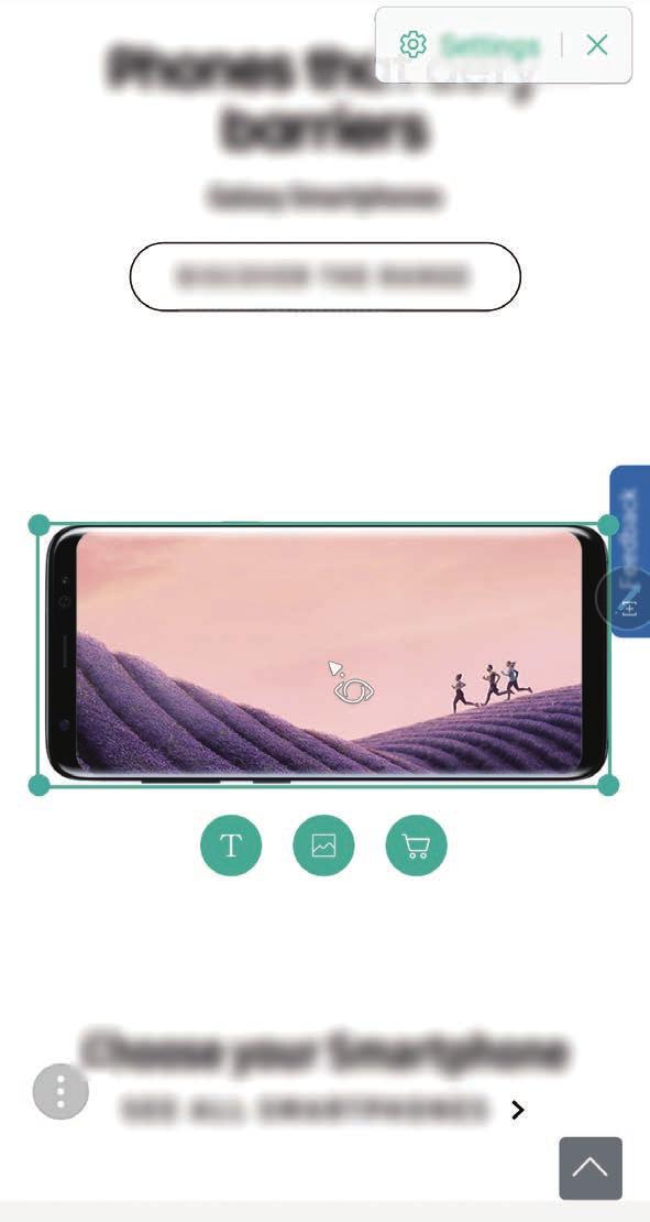 Bixby Vision När du håller S Pen över innehållet identifieras innehållet och tillgängliga sökikoner visas.