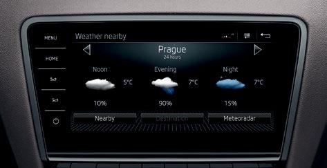 ANSLUT MED ŠKODA CONNECT Att alltid och ständigt vara online betyder inte bara att ha tillgång till underhållning och information, utan även