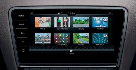 ŠKODA CONNECT Det unika ŠKODA CONNECT-gränssnittet innefattar två tjänstekategorier.