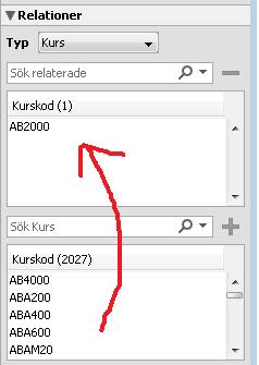 5. Bläddra till eller sök fram det objekt du vill skapa relation till och dubbelklicka på det för att lägga till det i den övre listan. 6.