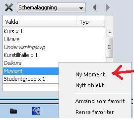 Skapa moment För att skapa ett moment gör du så här: 1.