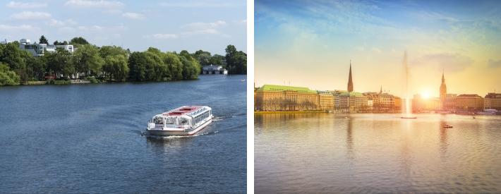 Åk ut på en sightseeingtur på Alster floden och se staden och dess många spännande sevärdheter från en unik vinkel.