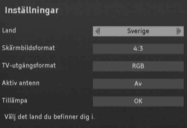 4 Markera sedan med hjälp av Piltangenterna =och= bakom Ta över fältet OK och tryck på OK-knappen.