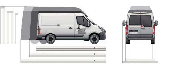 Dimensioner Skåpbil med framhjulsdrift H3 L3H3 2 815 H2 L2H2 2 499 L3H2 2 549 H1 L1H1 2 310 1 024 3 182 5 048 842 L1 1 024 3 682 842 5 548 1 024 4 332 842 6 198 L2 L3 1 750/1 730 2 070 2 470 Vikter