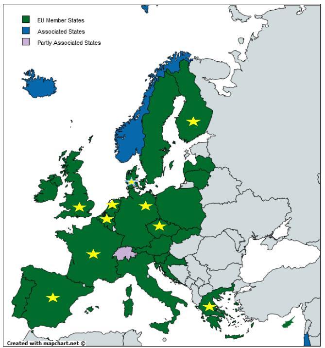 Human biomonitoring for Europe (HBM4EU) 22 EU medlemsländer, 3 associerade länder, Schweiz, EEA 107 partners Omfattning under 5 år c:a 74 milj euro (50 milj euro + matchning) Sammanställa befintlig