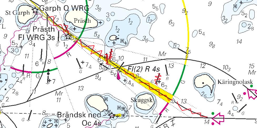 Nr 203 6 Bottenhavet / Sea of Bothnia * 4790 (P) Sjökort/Chart: 533, 5331 Sverige. Bottenhavet. Söderhamn. Sandarne. Ledavsnitt och utmärkning dras in.