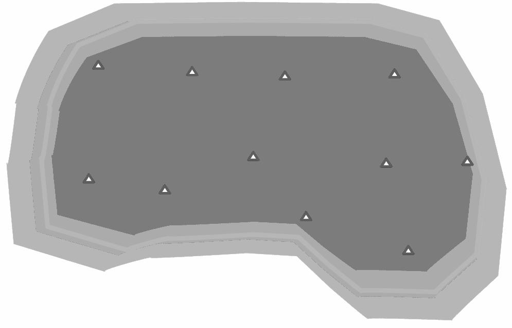 Figur 5.1: Schematisk bild av nätverksprincipens fördelar ifråga om noggrannhet, pålitlighet och tillgänglighet av data. Till vänster fristående referensstationer i ett godtyckligt område.