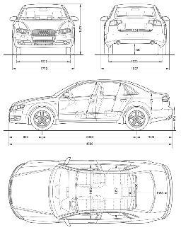 Audi A4 Sedan Audi A4 Avant Måttuppgifter Mått i millimeter Merutrustning 1.8 T/2.0/2.0 T 3.2 FSI PR-nr 2.0 TSq S4 2.0 TDI/2.7 TDI 3.