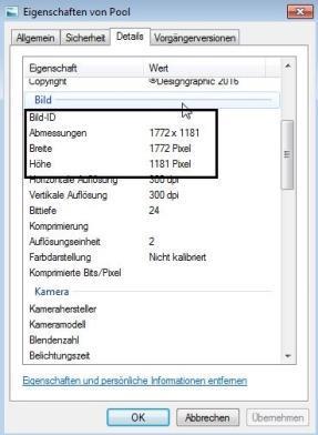 Erforderlig bildstorlek Minsta storlek 1000 pixlar Hur man kontrollerar bildstorleken: Öppna mappen Högerklicka på en bild - välj Egenskaper - välj fliken Information Alternativ: Läs av bildstorleken