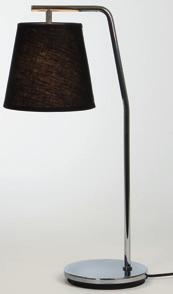 A modern table lamp with textile shade, in a family that also includes floor and wall lamp. Shade 9752 to be ordered separately. Art.