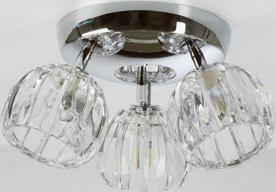 Anpassad för takkrok. Inklusive ljuskällor, energiklass C. Elegant ceiling lamp in metal and crystal glass. Suited for ceiling hook. Including light sources, energy class C.