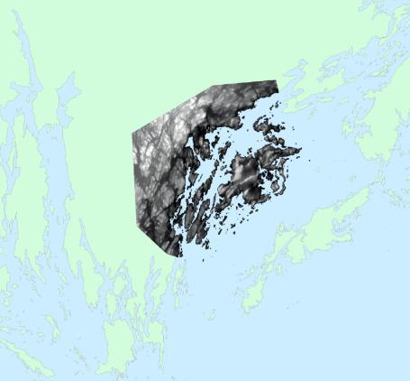 1 2 Höjddata konverterades till rasterdata som refererades in i ett mosaikdataset. Från mosaiken skapades ett raster som täcker markytan för valt bearbetningsområde.