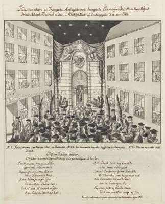 Folklig rojalism. Månaden efter att den nya tronföljaren Adolf Fredrik anlänt till Stockholm gav den franske ambassadören en bal till hans ära i det Wredeska palatset på Drottninggatan.