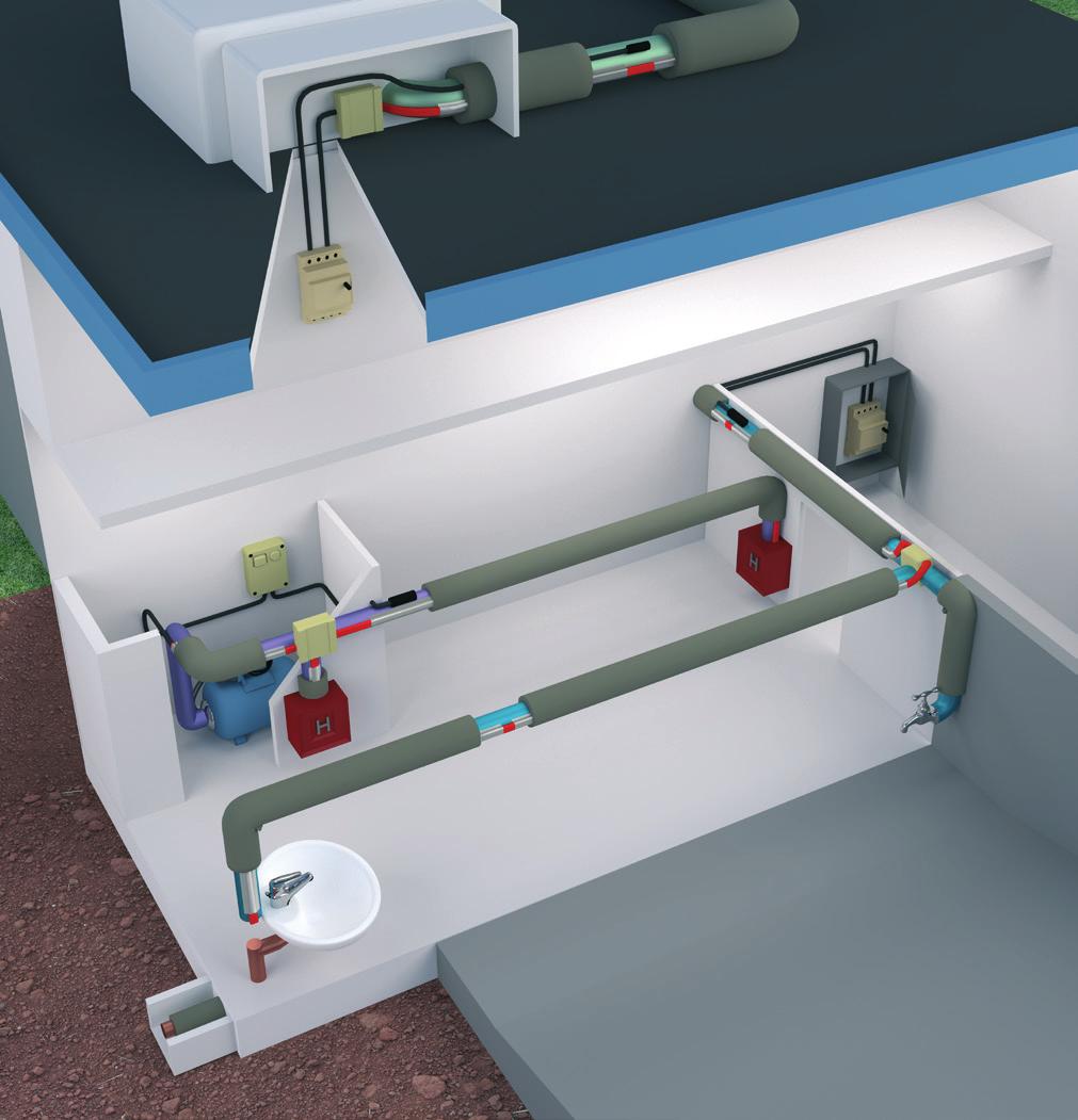 2. Systembeskrivning Värmesystem från DEVI erbjuder en mångsidig lösning för skydd av vattenledningar (inklusive dricksvattenledningar) mot frost.