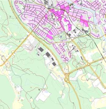 I översiktsplanen, utmed västra sidan av E4:an vid Ljungby, finns förslag på områden med ny bebyggelse, främst för industri men också för bostäder.