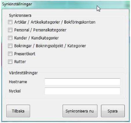 Synkronisering Du som arbetar med flera kassor parallellt kan ibland behöva synkronisera uppgifter mellan kassorna. Detta gör du med hjälp av funktionen Synkronisering.