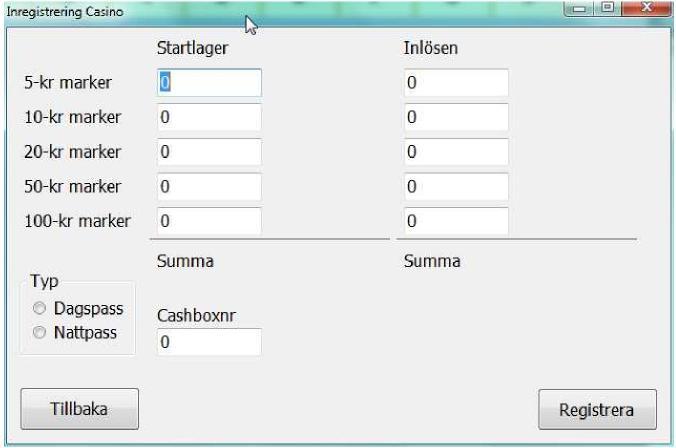 Casino - Inregistrering [115] Om du jobbar med Casinokassan krävs en inregistrering före användning av