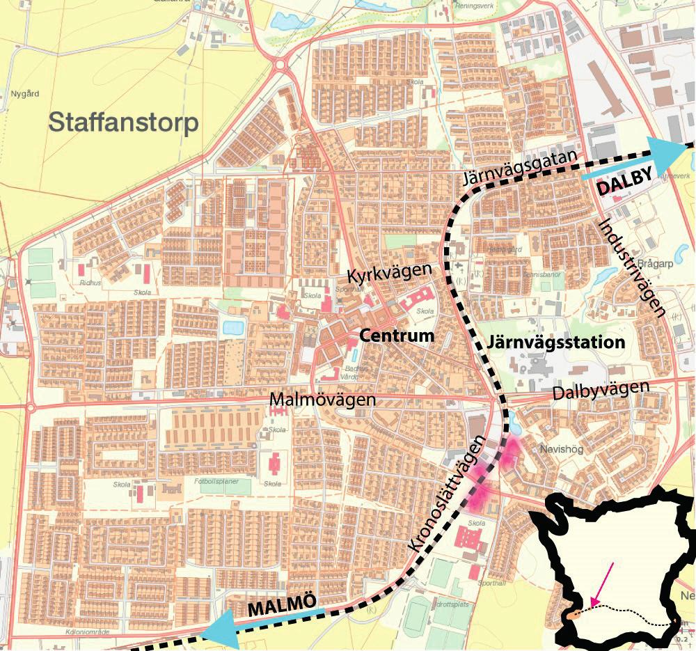 3.3 Staffanstorp Staffanstorp ligger ca 1 mil nordost om Malmö och kommer också vara det första