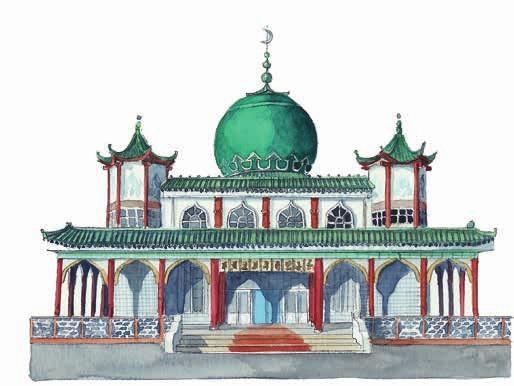 1.6 Islams mångfald I Kina är moskéerna en kombination av traditionell kinesisk arkitektur och islamsk konst. Moskéer och palats var arkitektoniska mästerverk som förenade vetenskap och konst.