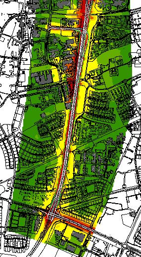 Figur 41. Trafikbullernivåer utomhus prognosår 20