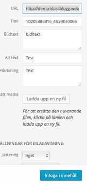 Arbeta med din blogg Z Uppgift 2: Skapa inlägg Gå till Inlägg -> Skapa nytt i vänstra sidomenyn för att skriva ett nytt inlägg.