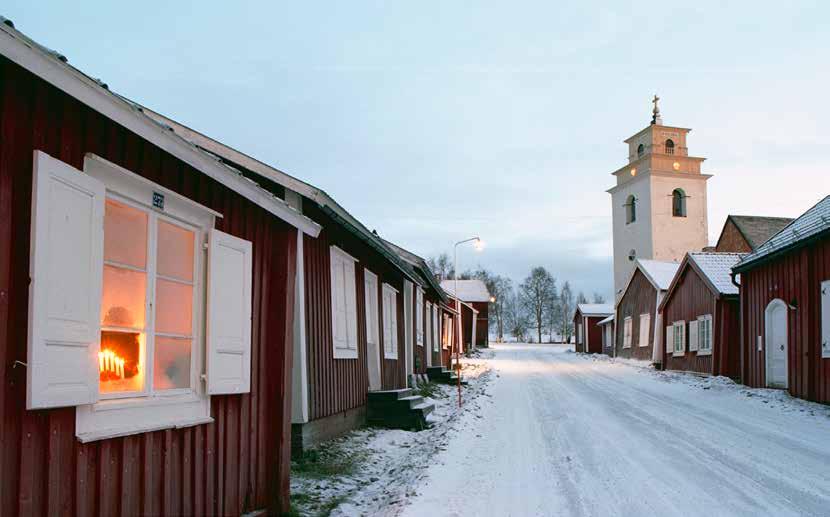 18 VÄRLDSARV I SVERIGE GAMMELSTADS KYRKSTAD Gammelstad i Luleå är den största bevarade kyrkstaden i norra Skandi navien.