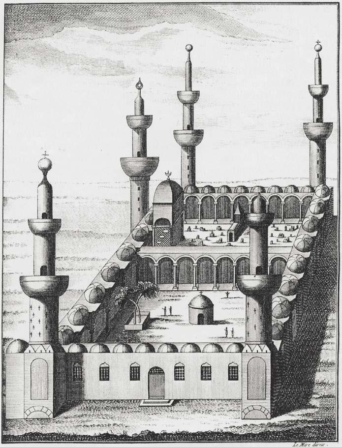 Moskéområdet i Medina, litografi av