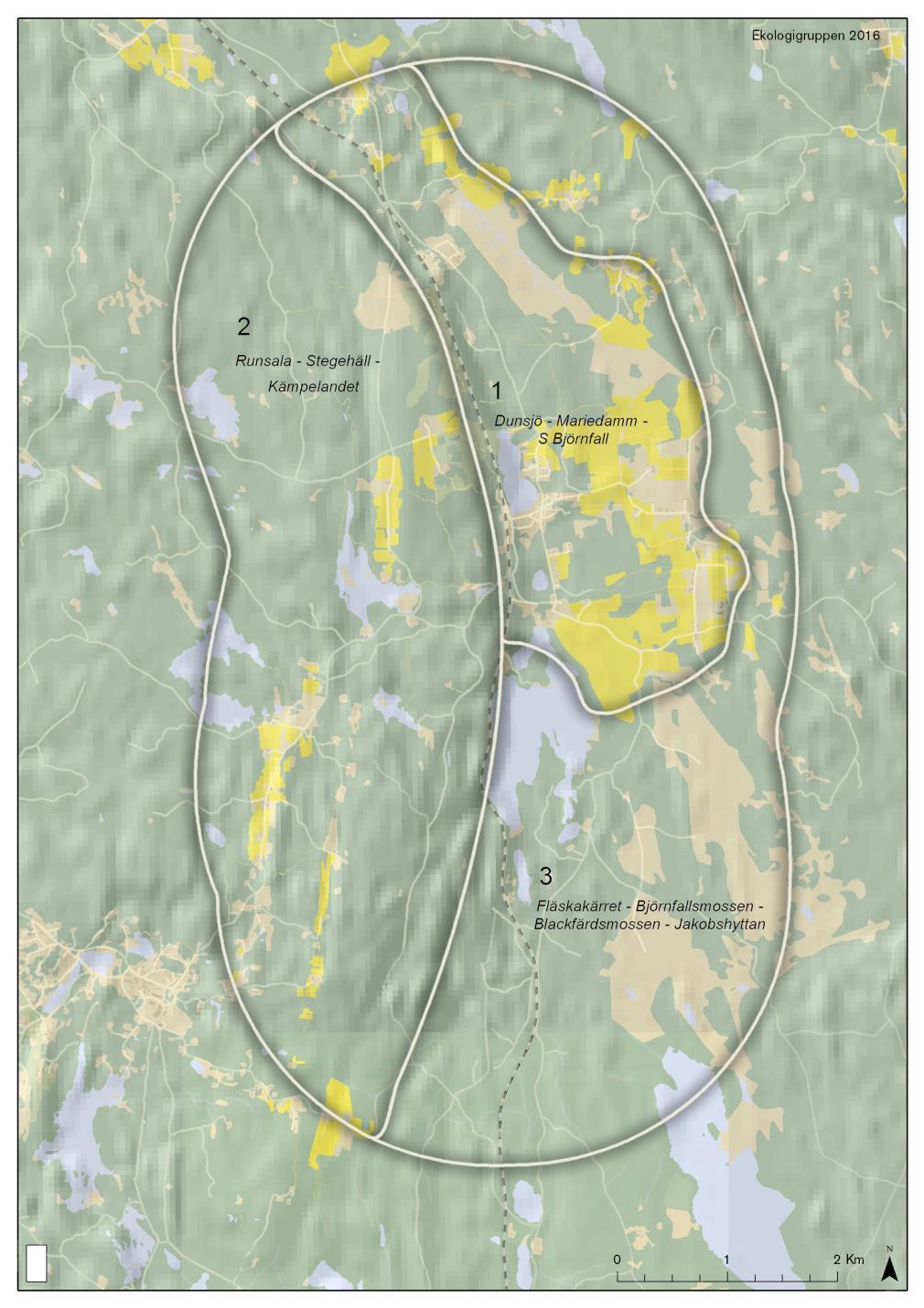 Karaktärsområden Landskapet mellan Dunsjö och Jakobshyttan med omgivningar uppvisar delvis skiftande karaktär. Centralt återfinns ett böljande odlingslandskap omgivet av stora skogsområden.