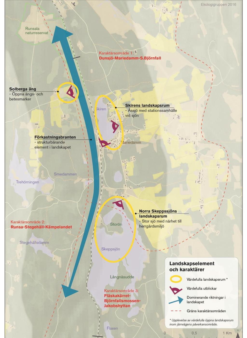 Del 3 Samlade värden och riktlinjer Kapitlet beskriver samlade värden för kultur- och naturmiljöerna i varje karaktärsområde med fokus på järnvägens direkta påverkansområde.