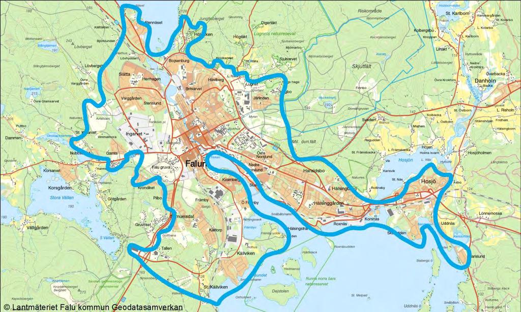 1. Faluns tätortsnära marker/områden De tätortsnära markerna är till största del skog (tall- och granskog) och äldre odlingsmarker i olika igenväxningsstadier.