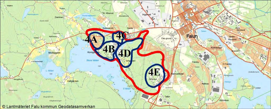 4. Gruvriset/Korsgården Närheten till gruvan har lämnat tydliga avtryck i området.