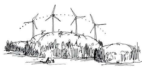 Grupperingar och avstånd Vindkraftverk som står solitärt upplevs som tydliga landmärken, medan flera vindkraftverk tillsammans uppfattas som en anläggning.