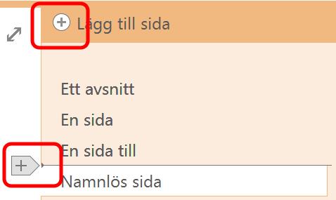 Klicka på knappen Lägg till sida (Add page).