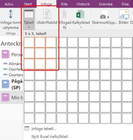 118 3. Skriv din text och tryck på Tab-tangenten. Tryck på Tab igen för att skapa en ny kolumn.