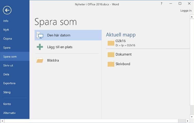 11 Jobba i molnet om du öppnar ett dokument som exempelvis är skapat i Excel eller PowerPoint 2010 i motsvarande program för 2016 så kommer du inte att märka någon skillnad.