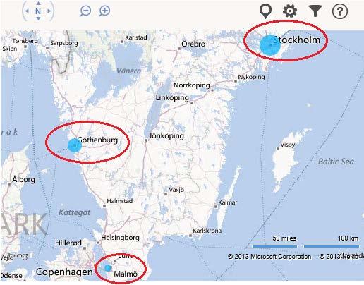 Börja med att infoga Bing Maps genom att välja Mina tillägg, Bing Maps (My Add-ins, Bing Maps).