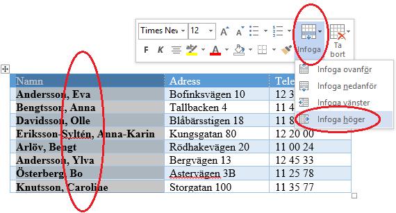 automatiskt. så infogas den nya kolumnen automatiskt.