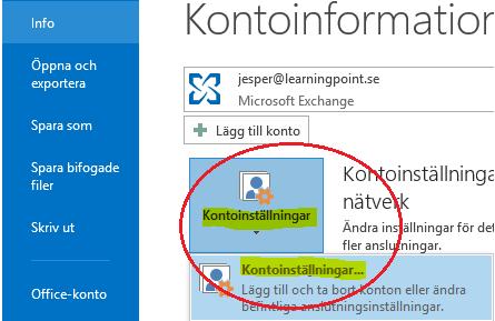 Den inställningen kommer du åt genom att välja Arkiv, Kontoinställningar och sedan Kontoinställningar igen (File, Account Settings,