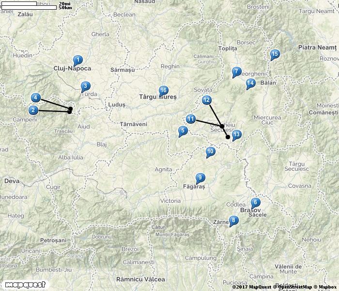 Resan i korthet Dag Orter/resplan 1 Resan startar på Cluj-napoca flygplats, transport till Coltesti (62 km), natt där. 2 Färd till Turdaravinen där vi spenderar större delen av dagen. Natt i Coltesti.