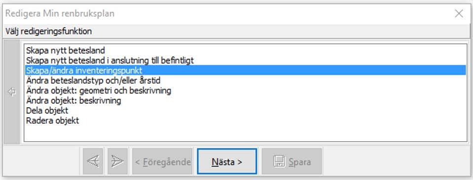 Kontrollera att namn gärna med geografisk anknytning och namn från Blå kartan har angetts för både kärn- och nyckelområdena innan besökspunkterna skapas.