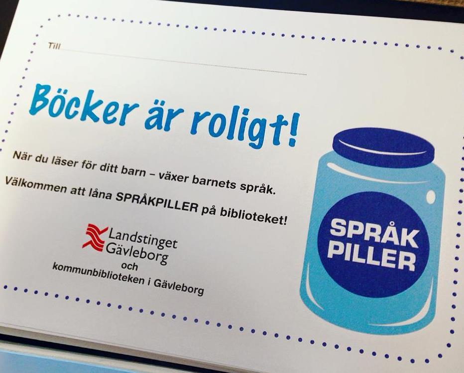 Samarbete mellan BVC/MVC/familjecentraler och folkbibliotek - Gratisböcker De små barnens bok. BVC delar ut presentkort när barnen är ca 5 månader, och böckerna hämtas ut på folkbiblioteken.