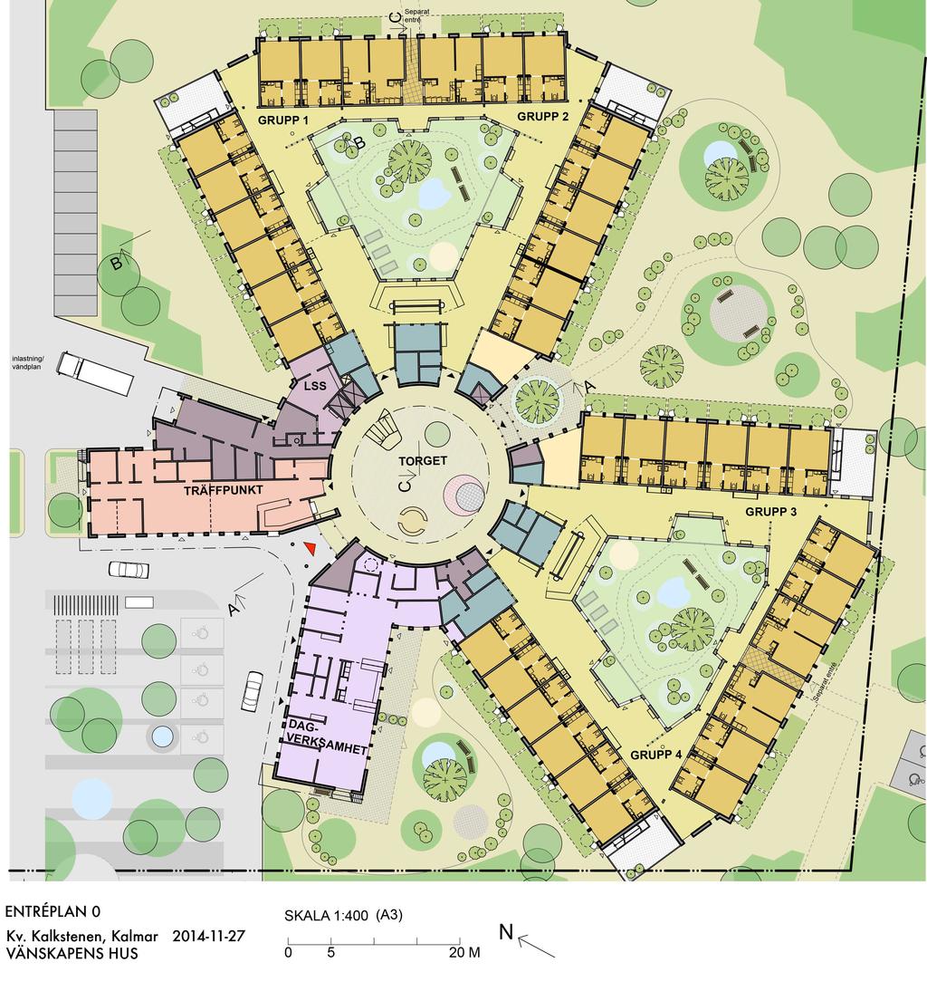 Entréplan Design med omtanke Lokalerna för vård- och omsorgsboenden, korttidsboende, dagverksamhet och Träffpunkt finns på markplan.