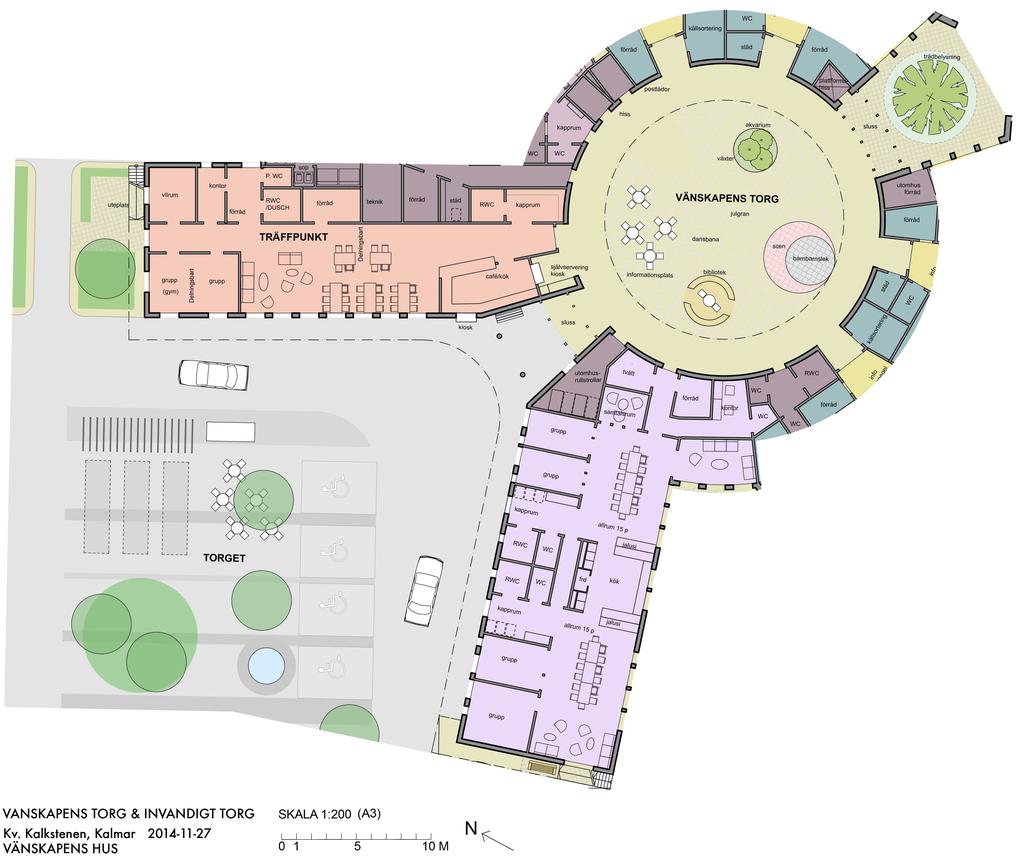 Vänskapens torg Design med omtanke Lokaler för olika former av service som t ex kiosk ger liv i huset då det finns något