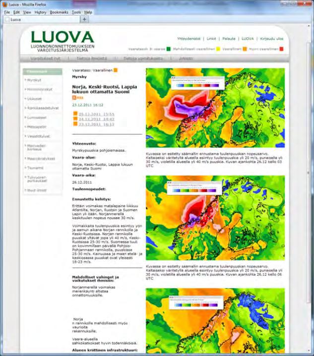 Tapani storm 2011 Första stormvarningar har