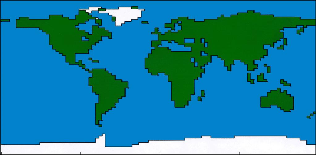 nivåer i atmosfären 2.5 lat 30km 3.75 long Modeller Atmosfären delas upp i ett rutnät. I varje volym tilldelas varje variabel (vind, temperatur etc.) ETT värde.