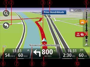 Körvyn Om Körvyn När din TomTom-navigator startar för första gången visas Körvyn samt detaljerad information om din aktuella position.