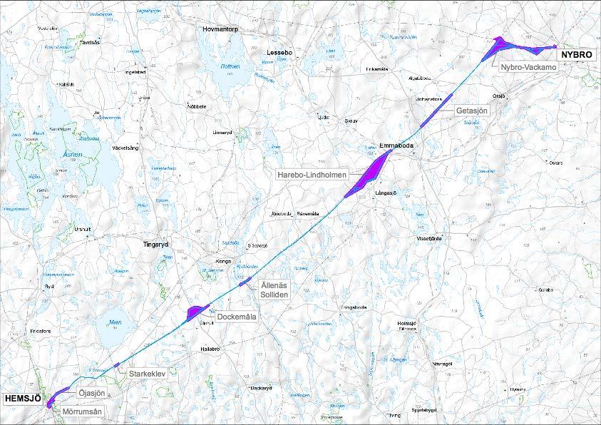 Två etapper Svenska kraftnät har valt att dela upp förbindelsen i två etapper, nämligen Ekhyddan Nybro resp.