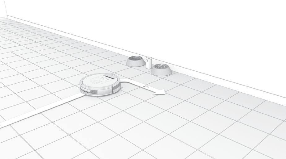 Regelbunden robotvård Använda Virtual Wall-barriärer med två lägen (ett extra tillbehör för alla modeller) Virtual Wall-barriären med två lägen håller