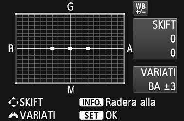 2 Justera färgtonen för en viss ljusällan Automatis vitbalansvariation Du an registrera tre bilder med olia färgbalans samtidigt som du tar en bild.