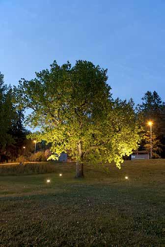 14 12 10 8 6 4 2 I en park kan dekorativa, sidostrålande armaturer användas. Ljuset som sträcker sig långt åt sidorna ger en bra sikt.